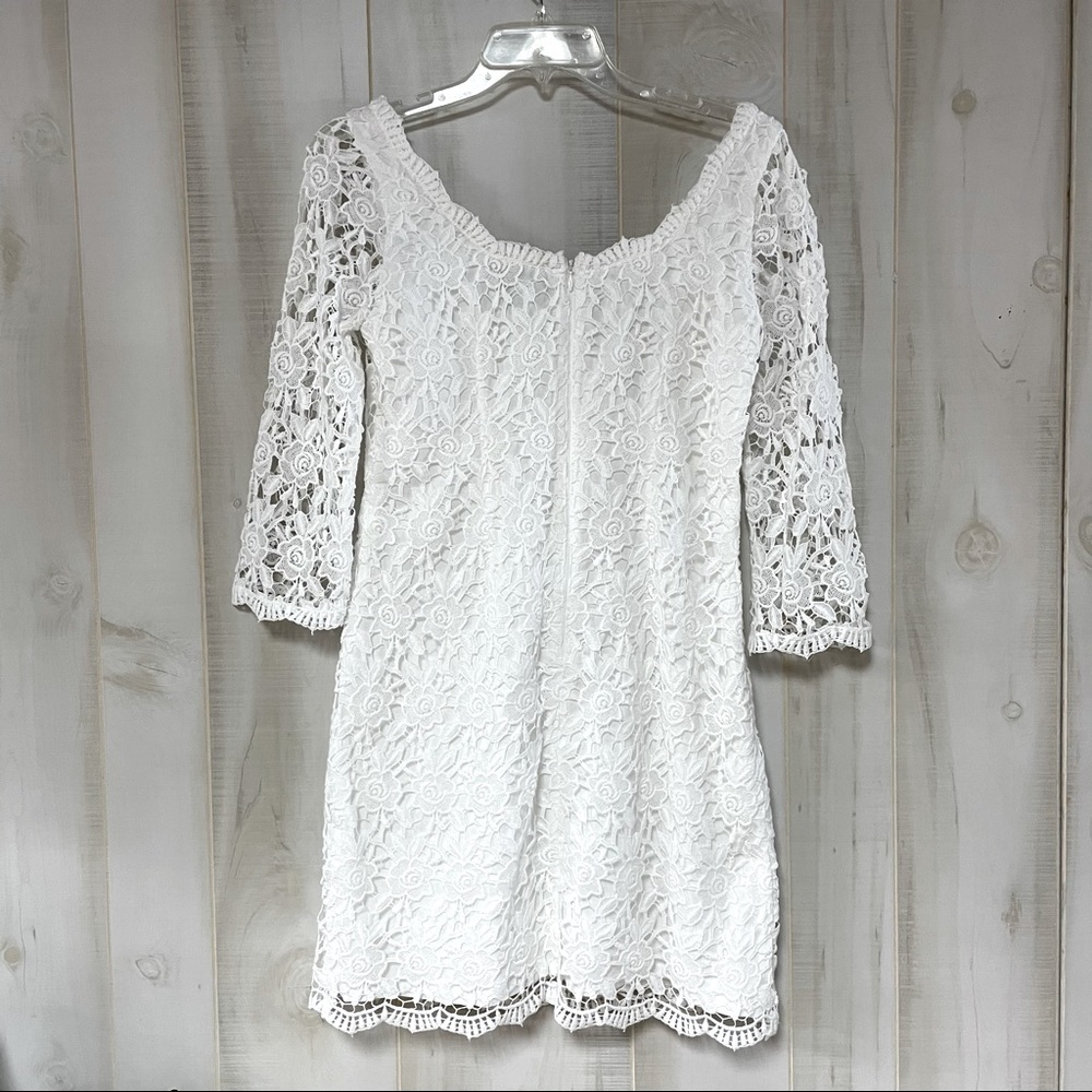 White House Black Market White Lace Crochet Dress - Picture 4 of 9
